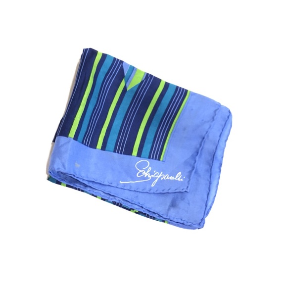 Schiaparelli Silk Striped Multicolor Scarf - Picture 3 of 8